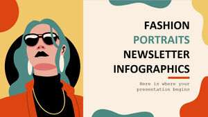 Infográficos de newsletter de retratos de moda
