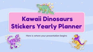ملصقات الديناصورات Kawaii مخطط سنوي