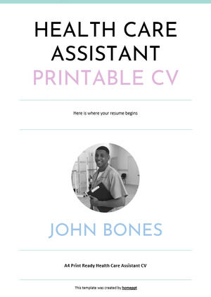 Printable Health Care Assistant CV