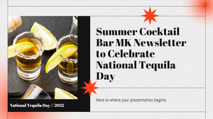 Boletim do Summer Cocktail Bar MK para comemorar o Dia Nacional da Tequila
