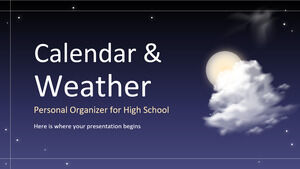 Calendrier et météo Agenda personnel pour lycée