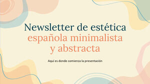 Palette espagnole minimaliste et abstraite et newsletter esthétique