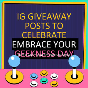 Publicaciones de obsequios de IG para celebrar el Día del Abrazo a tu Geekness