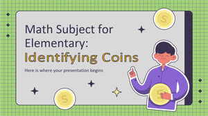 Soggetto di matematica per elementare: identificazione delle monete