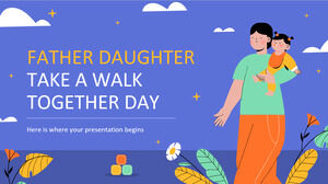 父親女兒一起散步的日子