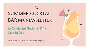 Boletim do Summer Cocktail Bar MK para comemorar o Dia Nacional da Pina Colada