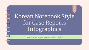 症例報告用の韓国のノートブックスタイルのインフォグラフィックス