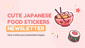 Boletim informativo de adesivos fofos de comida japonesa