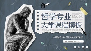Paper Tearing Creative Philosophy College Courseware PowerPoint Template