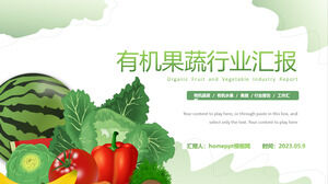 Șablon PowerPoint pentru raportul industriei de fructe și legume ecologice