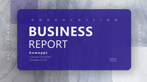 PPT-Vorlage für Geschäftsbericht im Kartenstil für blauen Ölgemälde-Pigmenthintergrund