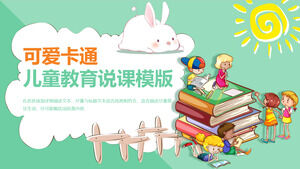 Buku kartun dan template PPT pendidikan anak untuk anak-anak dengan latar belakang membaca
