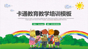 卡通儿童背景教育教学培训PPT模板下载