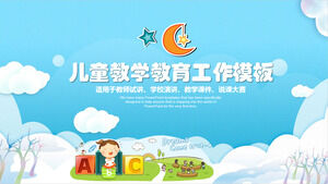 Faça o download do modelo PPT de educação e ensino de desenhos animados azuis para crianças