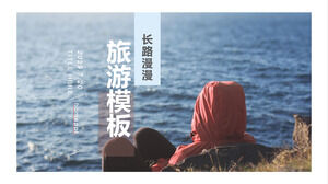 Hintergrund-Reisealbum-PPT-Vorlage zum Herunterladen für Küstenreisende