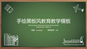 Download a simple green blackboard style education theme PPT template