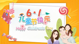 Orange Warm International Children's Day Parent Child Activity Planning PPT Template Download