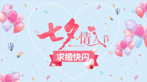 Qixi Valentinstag-Vorschlags-Express-PowerPoint-Vorlage herunterladen