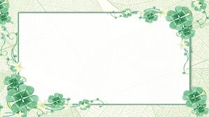 Imagen de fondo de trébol de cuatro hojas verde y fresco PPT