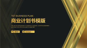 Descargue la plantilla PPT para el plan de negocios minimalista y atmosférico Black Gold Wind