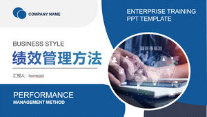 Download PPT template for blue business style Business performance management method training