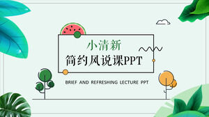 Download del modello PPT per l'insegnamento fresco verde dei cartoni animati