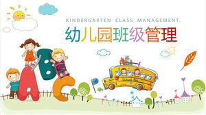 Download de PPT de gerenciamento de classe de jardim de infância de desenho animado colorido