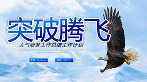 Eagle Soaring on Snowy Mountains Background Resumen de fin de año Plantilla PPT del plan de Año Nuevo Descargar
