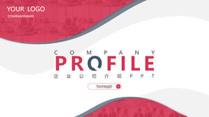 Red Curve Shape Background Company Introduction PPT Template Free Download