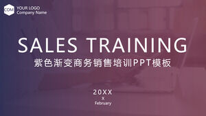 紫色簡約商務風格銷售培訓PPT模板下載