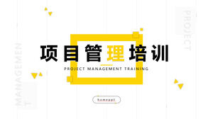 Baixe o modelo PPT para treinamento simples de gerenciamento de projetos de correspondência de cores amarelo e preto