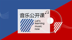 Laden Sie die PPT-Vorlage für den öffentlichen Musikkurs mit kontrastierenden roten und blauen Hintergründen herunter