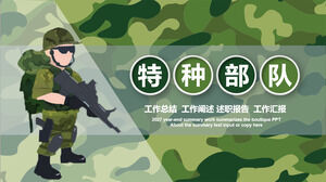 Green camouflage special forces background PPT template download