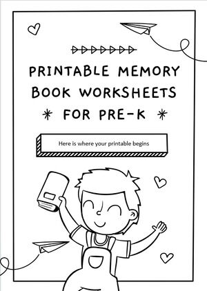 Planilhas de livro de memória imprimíveis para pré-escola