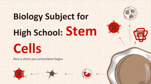 Biology Subject for High School: Stem Cells