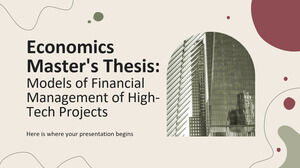 Магистерская работа по экономике: Модели финансового управления высокотехнологичными проектами