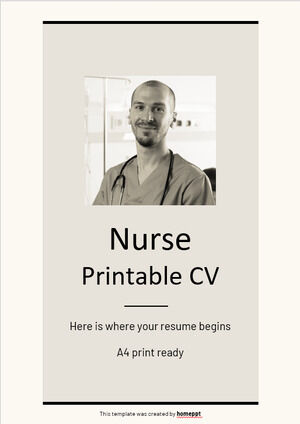 Enfermera CV Imprimible