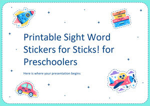 Adesivi stampabili con parole visive per bastoncini! per bambini in età prescolare