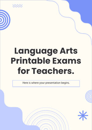 Language Arts Printable Exams for Teachers