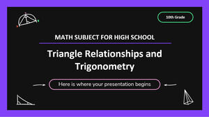 Sujet de mathématiques pour le lycée - 10e année : relations du triangle rectangle et trigonométrie