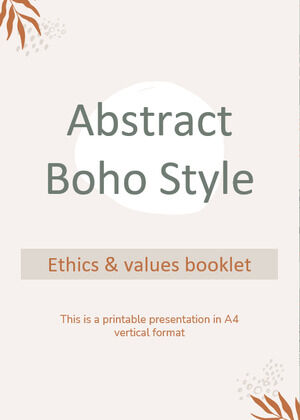 Folheto de Ética e Valores do Estilo Boho Abstrato