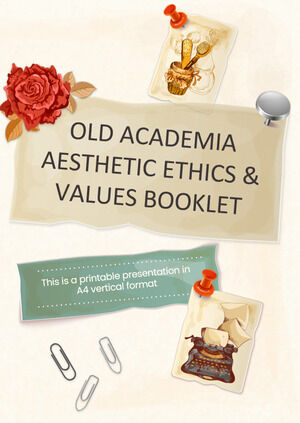 Vecchio opuscolo di etica estetica e valori dell'accademia