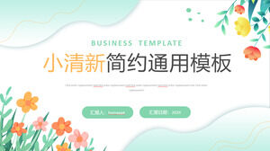 Download PPT template for fresh business report with cartoon flower background