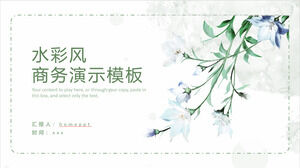 Download PPT template for fresh and elegant watercolor flower background