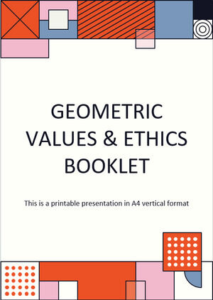 幾何学的なスタイルの倫理と価値観の小冊子