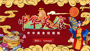 Download do modelo de PPT de introdução de comida chinesa estilo China-Chic