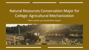 Natural Resources Conservation Major for College: Agricultural Mechanization