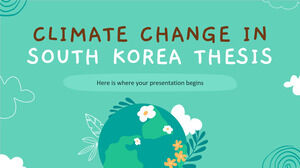 Thèse sur le changement climatique en Corée du Sud