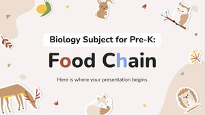 Sujet de biologie pour le pré-K : chaîne alimentaire
