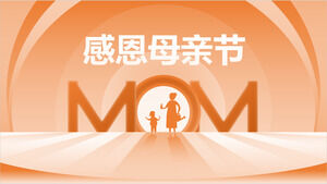 Modello di PowerPoint per la festa della mamma del Ringraziamento arancione chiaro